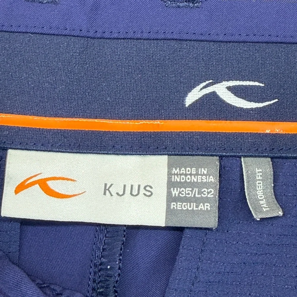 KJUS Iver Tailored Fit Golf Pants Mens 35x32 Blue Technical Stretch Trousers